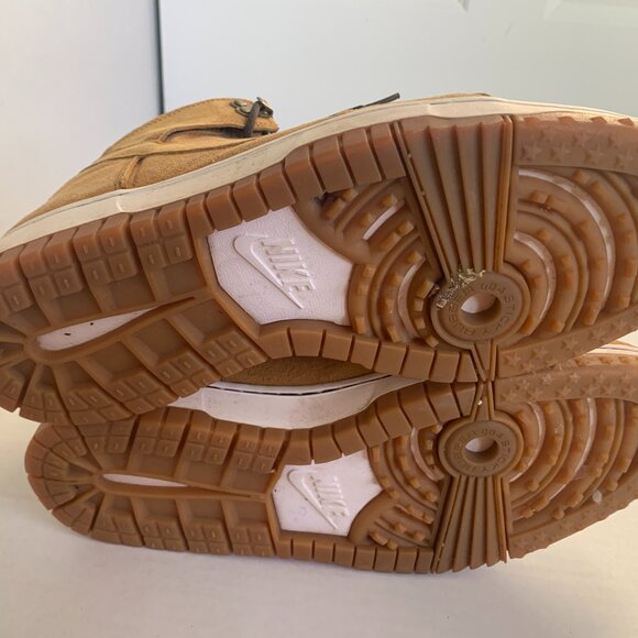 Nike Dunk Hi CMFT WB Wheat Yellow Brown Suede Upper Gum Size 12 Sneakers Shoes - Picture 9 of 14